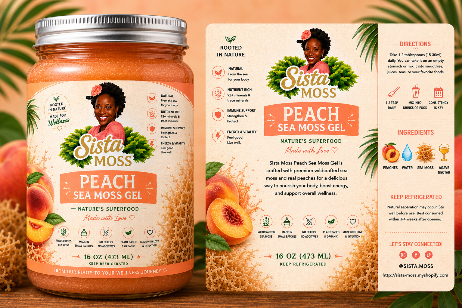 Peach seamoss gel