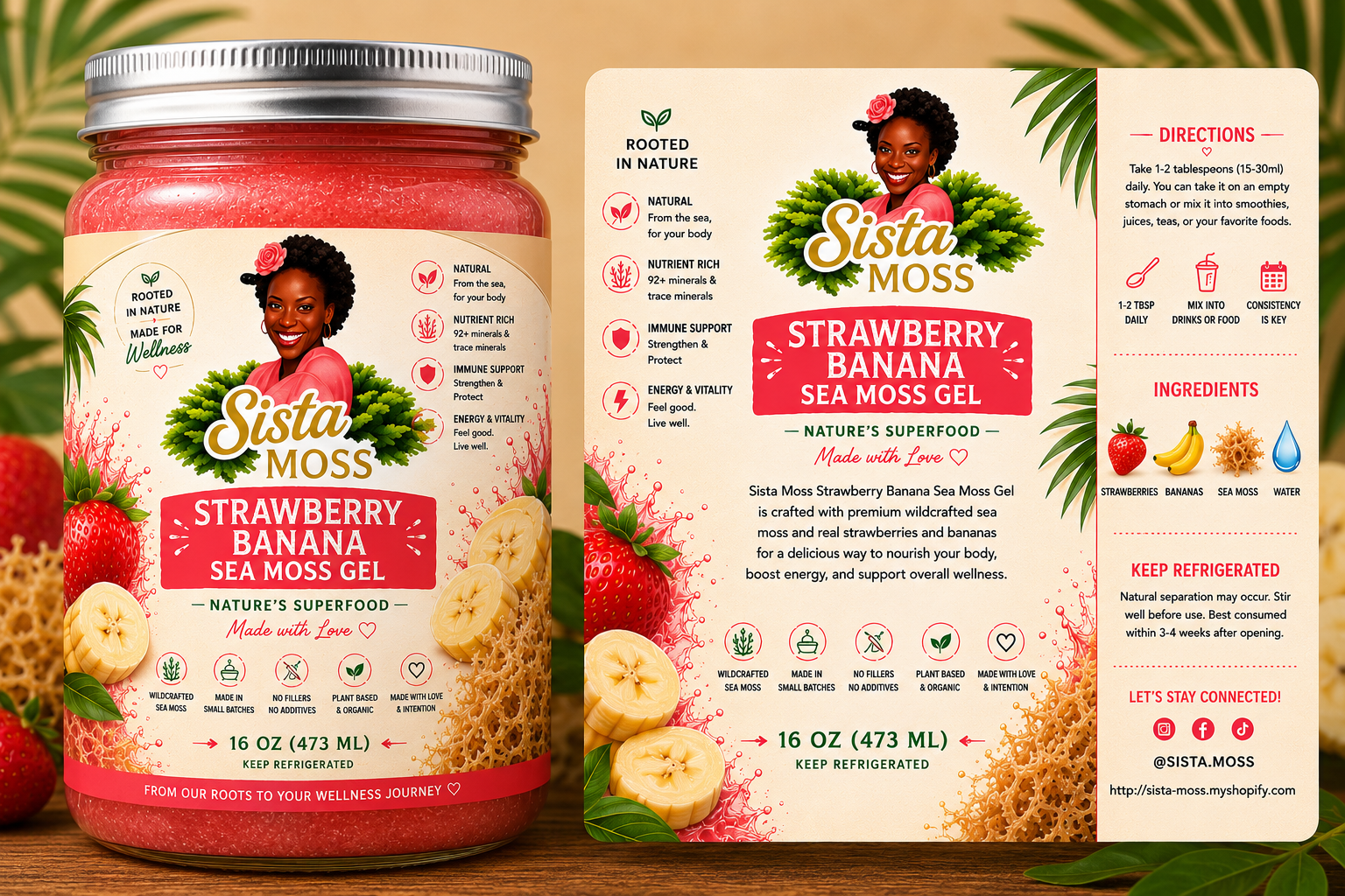 Strawberry banana seamoss gel