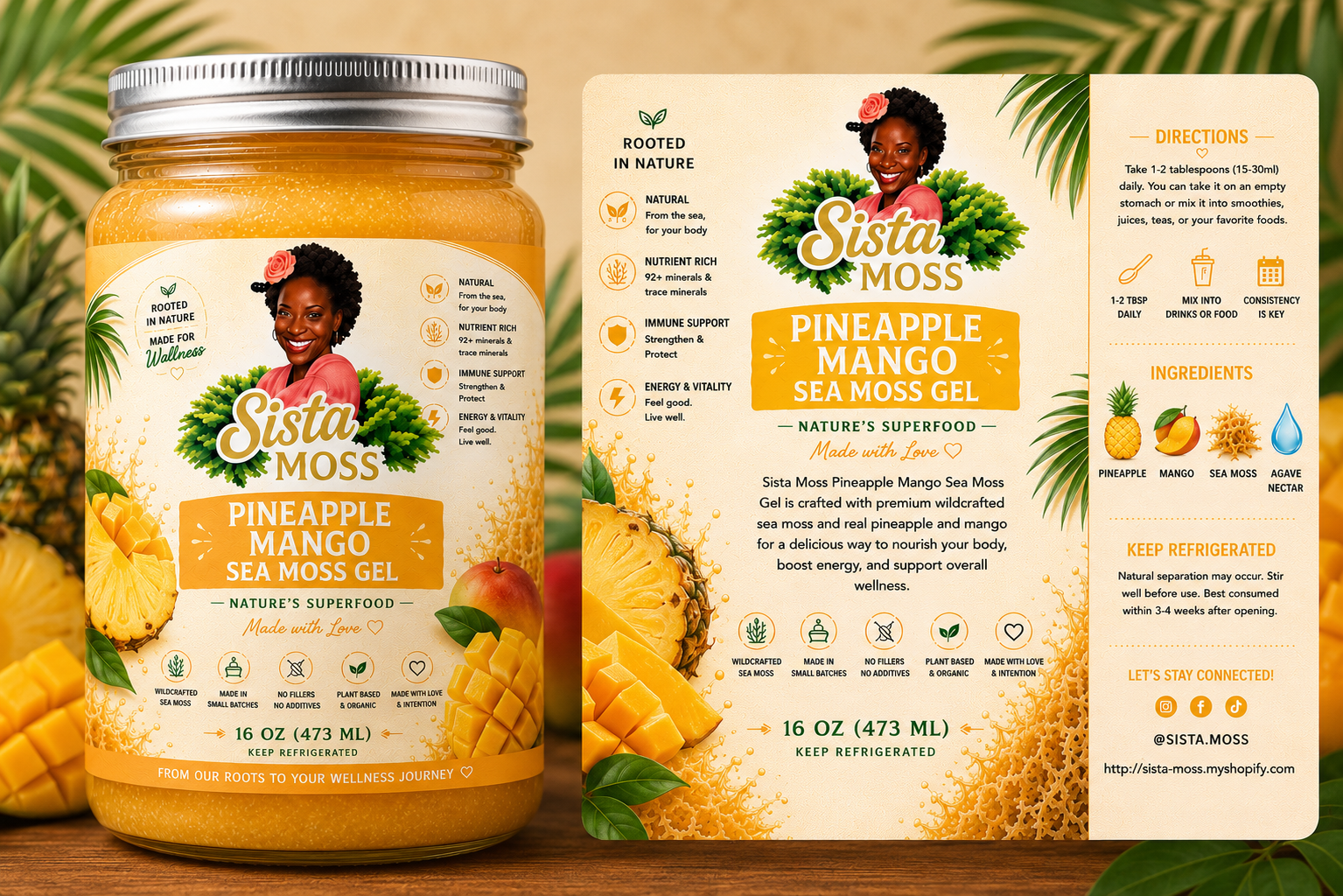 Pineapple mango seamoss gel